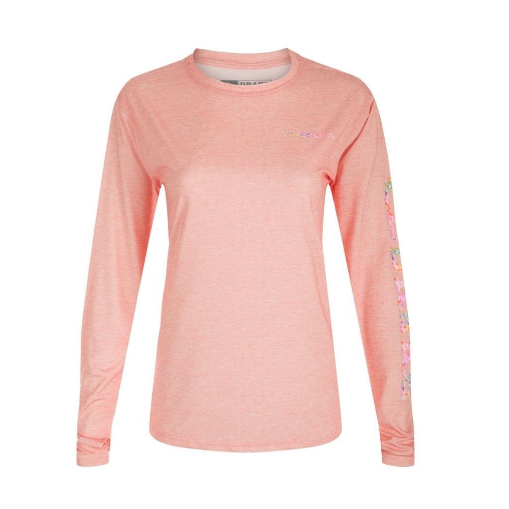 Drake Performance Crew Heather Long Sleeve Shirt - Size Large